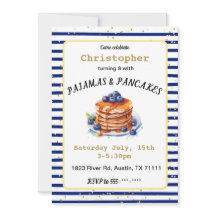 パジャマ&パンケーキ誕生日招待状