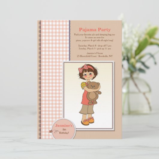 パジャマ・パーティーのかわいこちゃんの招待状 招待状 (スタンド正面)