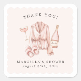 パジャマ＆プロセッコのブライズシャワー・バチェロレッテ スクエアシール