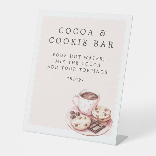 パジャマ&プロセッコブライダルシャワーココア&クッキー 台座サイン (正面)