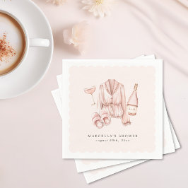 パジャマ&プロセッコブライダルシャワーバチェロレッテ スタンダードカクテルナプキン