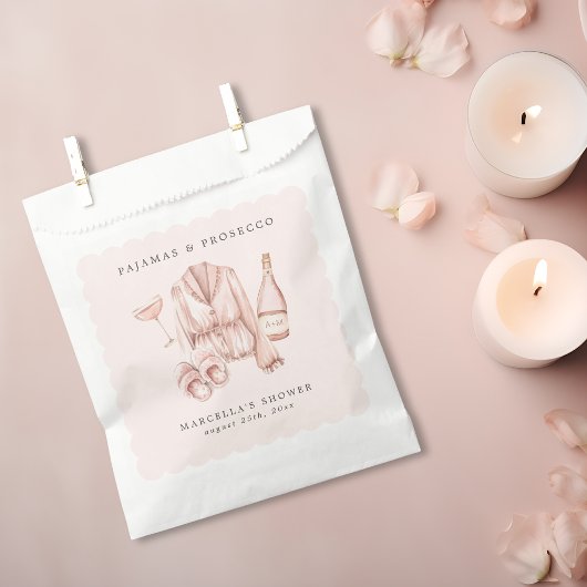 パジャマ&プロセッコブライダルシャワーバチェロレッテ フェイバーバッグ