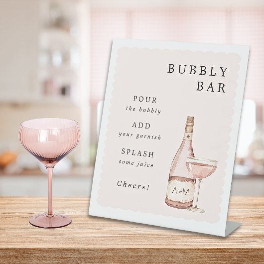 パジャマ&プロセッコブライダルシャワーバブリーバー 台座サイン