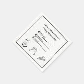 パジャマ&プロセッコ手書きバチェロレッテ スタンダードカクテルナプキン (角)