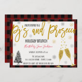 パジャマ＆プロセッコ クリスマスパーティー招待状 招待状 (正面/裏面)