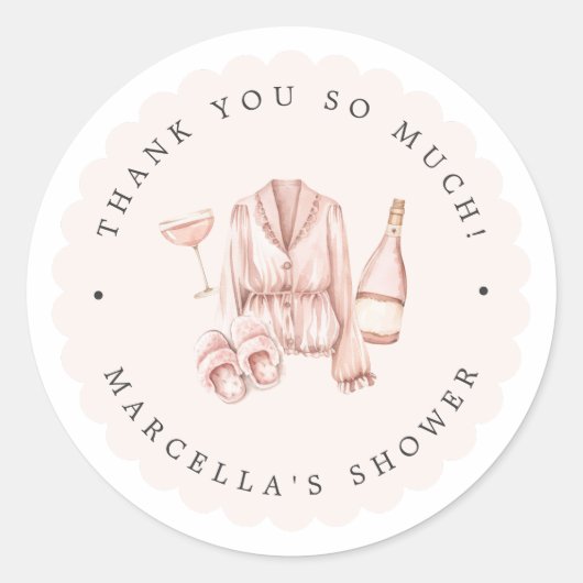 パジャマ＆プロセッコ ブライダルシャワー バチェロレッテ ラウンドシール (正面)