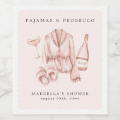 パジャマ＆プロセッコ ブライダルシャワー バチェロレッテ ワインラベル (シングルラベル)