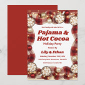 パジャマ＆ホットココアのクリスマスパーティー 招待状 (正面/裏面)