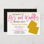 パジャマ&ワッフルパーティの招待状 招待状 (正面/裏面)