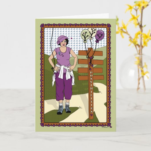 パスの選択_A_Greeting カード (黄色い花)