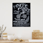 パスまたは道路のサイコサイクル – ヴィンテージバイク広告 ポスター (キッチン)