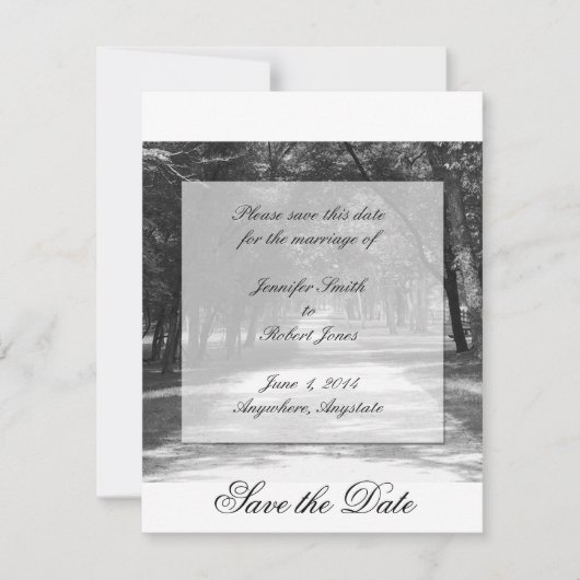 パスをオフにする日付カードを保存する セーブザデート (正面)