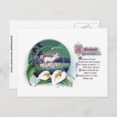 パスカルラムとホワイトリリーヴィンテージ復活祭 シーズンポストカード (正面/裏面)