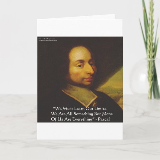 パスカル「学限界」知恵の引用文ギフト カード (正面)