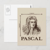 パスカル=平方メートル当たり1ニュートンの数学のジョーク ポストカード (正面/裏面)