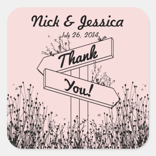 パスシンボルや象徴結婚式の引き出物シール スクエアシール (正面)