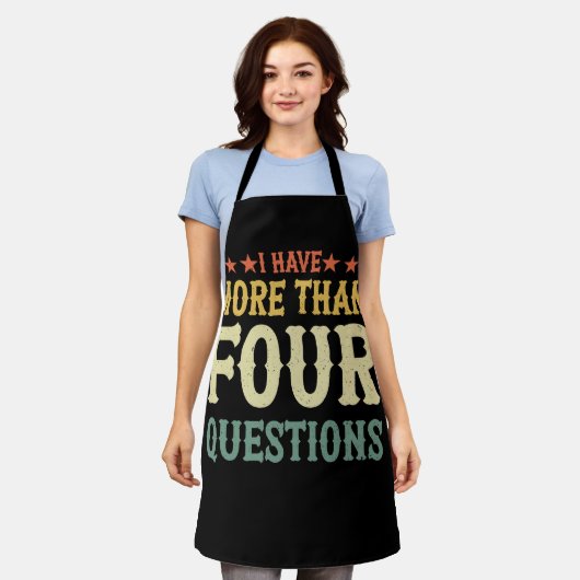 パスソおもしろいーバーセダー私は4つ以上のクエスティオを持っている エプロン (着用した状態)