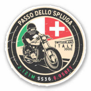 パスソデッロスプルーガイタリアスイスバイクバイク シール