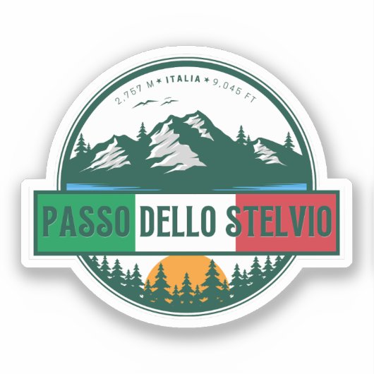 パスソデッロstelvio - stelvio pass イタリアン mountai シール (正面)