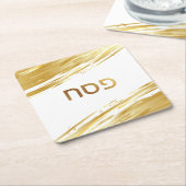 パスソバーペサックシーダー金ゴールドスワッシュコースター スクエアペーパーコースター (アングル)