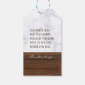 パスソバーペサッパーソナライズされたチ大理石+木モダン ギフトタグ (裏面)