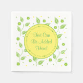 パスソーバーカクテルナプキンス「グリーン/イエロー葉ズ」 スタンダードカクテルナプキン (正面)