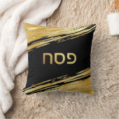 パスソーバーシーダー金ゴールドスワッシュカスタムブラックピロー クッション (ブランケット)