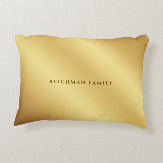 パスソーバーシーダー金ゴールドパーソナライズされた斜枕ケース アクセントクッション (裏面)