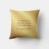 パスソーバーシーダー金ゴールド斜枕パーソナライズされた クッション (裏面)