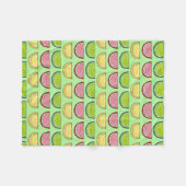 パスソーバーフルーツスライスジェリーグミキャンディレモンライム フリースブランケット (正面(横))