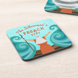 パスソーバーブルーティール（緑がかった色）カスタムブラウン名年 コースター