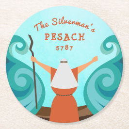 パスソーバーブルーティール（緑がかった色）カスタムブラウン名年 ラウンドペーパーコースター