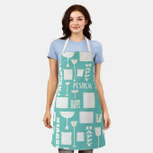 パスソーバーマザワインブルーエプロン エプロン (着用した状態)