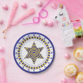 パスソーバー紙プレート青/黄色の星パターン ペーパープレート (パーティー)