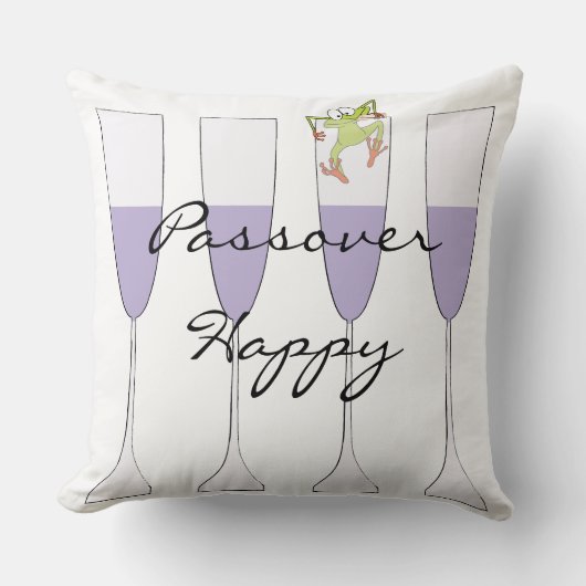 パスソーバー装飾用クッション20「ワイン&フロッグ」 クッション (正面)