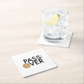 パスソーバー – PASS the matzah OVER - Seder Pesach スクエアペーパーコースター (インサイチュ)