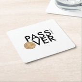 パスソーバー – PASS the matzah OVER - Seder Pesach スクエアペーパーコースター (アングル)