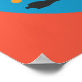 パスタおもしろいフードプンヴィンテージカラータイポグラフィアート ポスター (角)