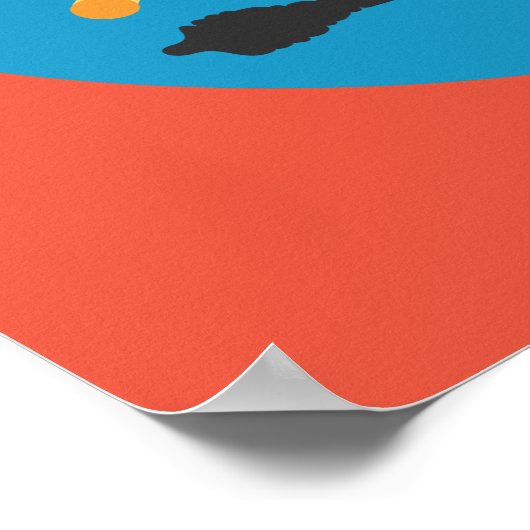 パスタおもしろいフードプンヴィンテージカラータイポグラフィアート ポスター (角)