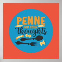 パスタおもしろいフードプンヴィンテージカラータイポグラフィアート