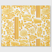 パスタおもしろいープリント麺パターン ラッピングペーパー (フラット)