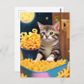 パスタおもしろいー入り猫 ポストカード (正面/裏面)