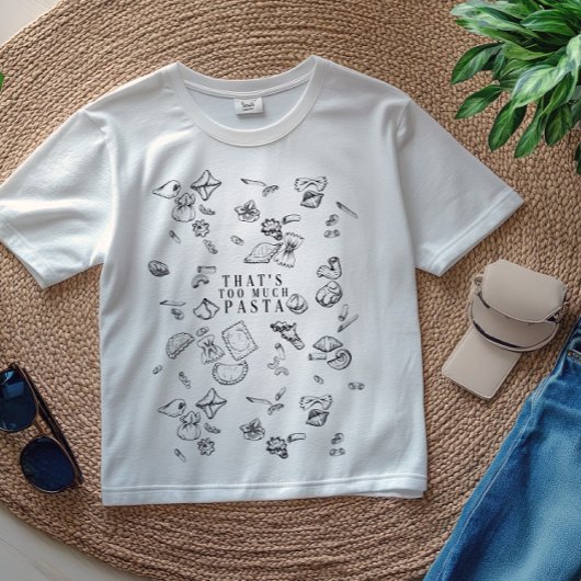 パスタが多すぎる | 食おもしろいイタリアン品シャ男性へツ Tシャツ