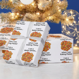 パスタで私はより輝く 面白いパスタ愛好家 ラッピングペーパー