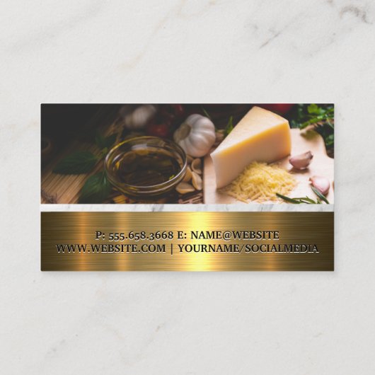 パスタのハーブとスパイス | 料理 名刺 (裏面)