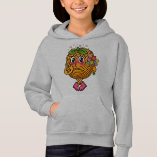 パスタのポロキャラクターが花束を持ったTシャツ