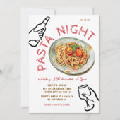 パスタの夜イタリアンディナーパーティー 招待状 (正面)