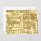 パスタの種類と多種多様なパスタ ポストカード (正面/裏面)