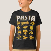 パスタの種類 – 食イタリアンべ物パスタ愛好家グルメスパ Tシャツ (正面)