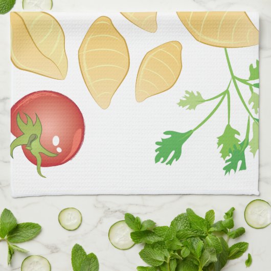 パスタの貝 キッチンタオル (折り畳み)